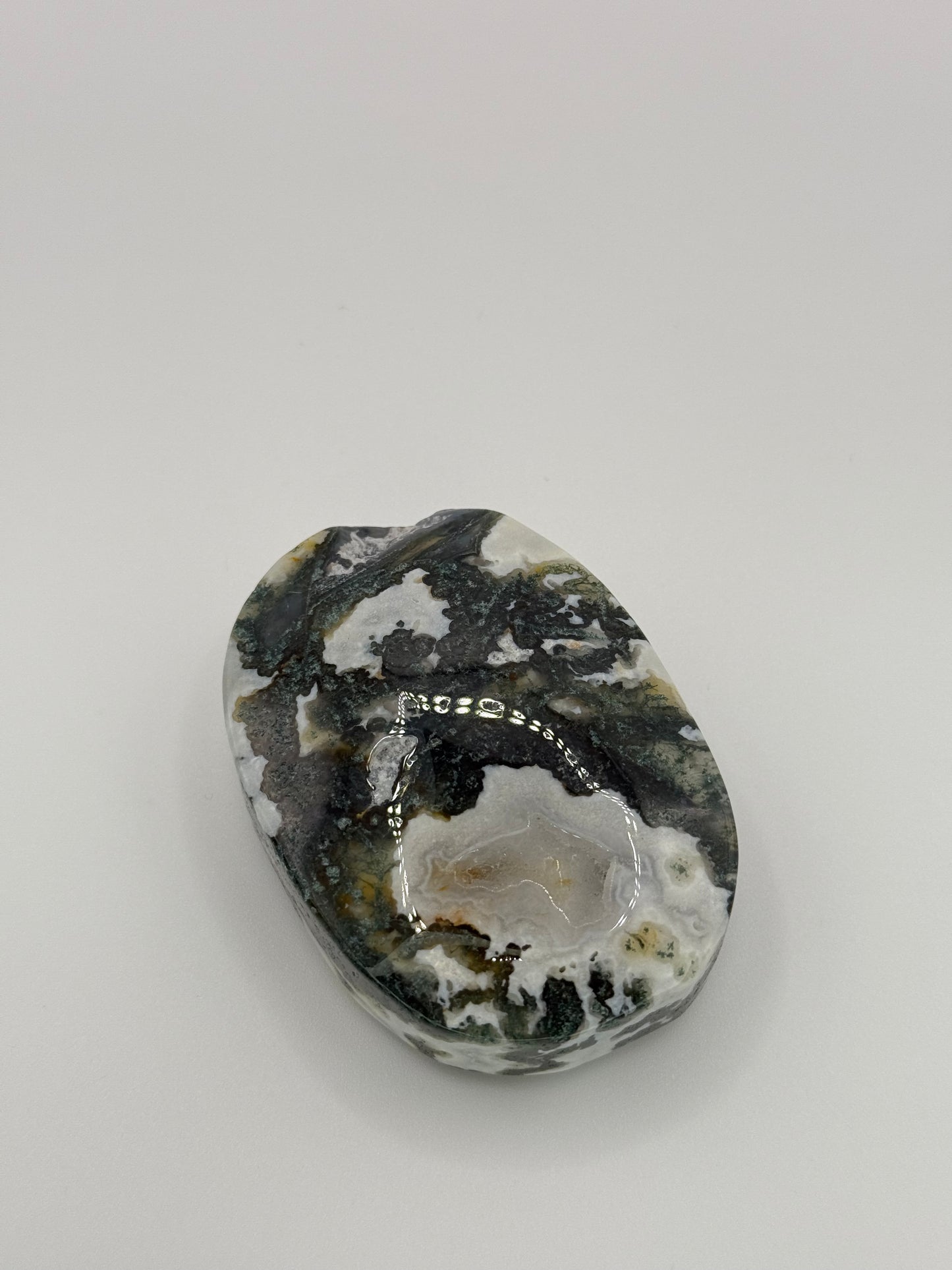 Moss Agate Palm Stones