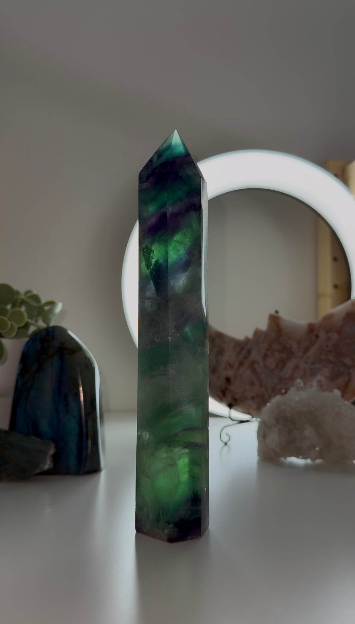 Statement Rainbow Fluorite Tower