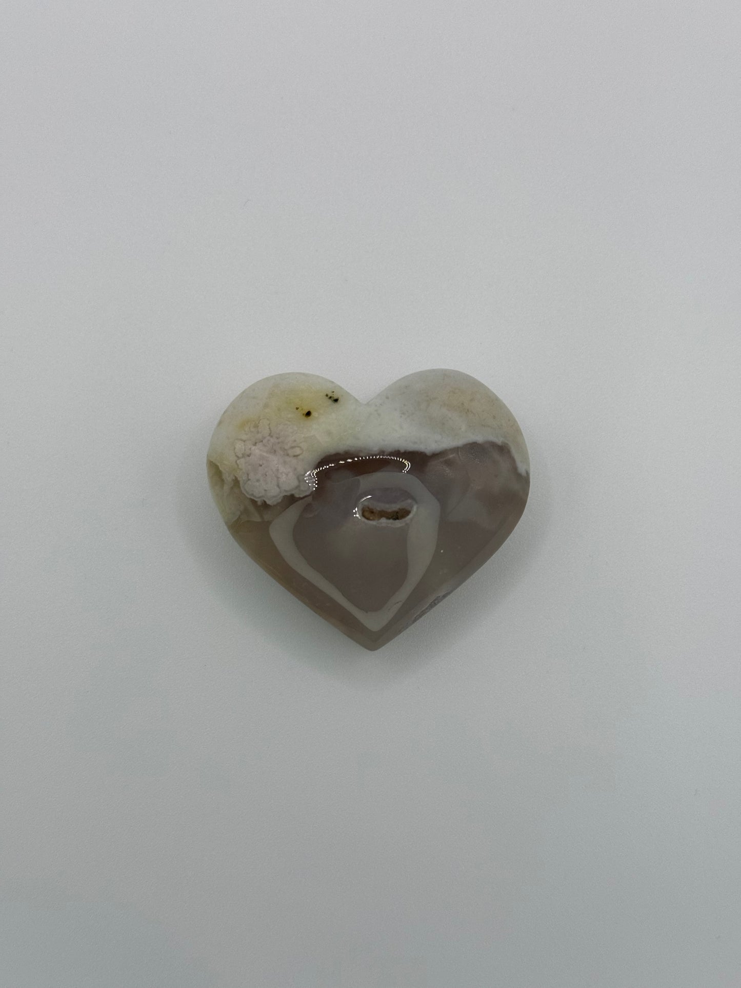 Mini Green Flower Agate Hearts