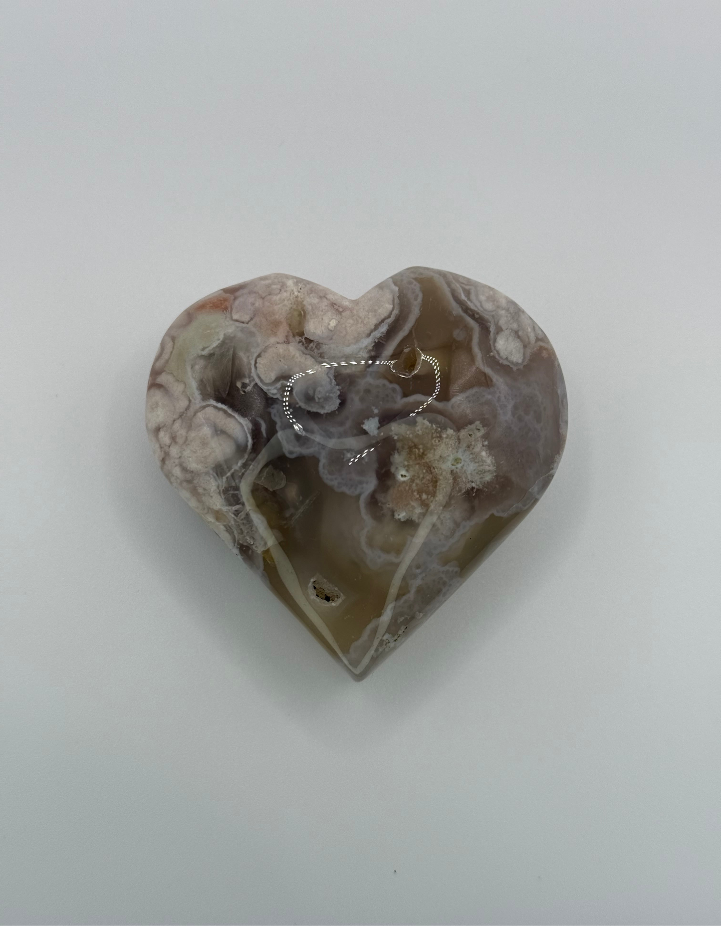 Green Flower Agate Heart