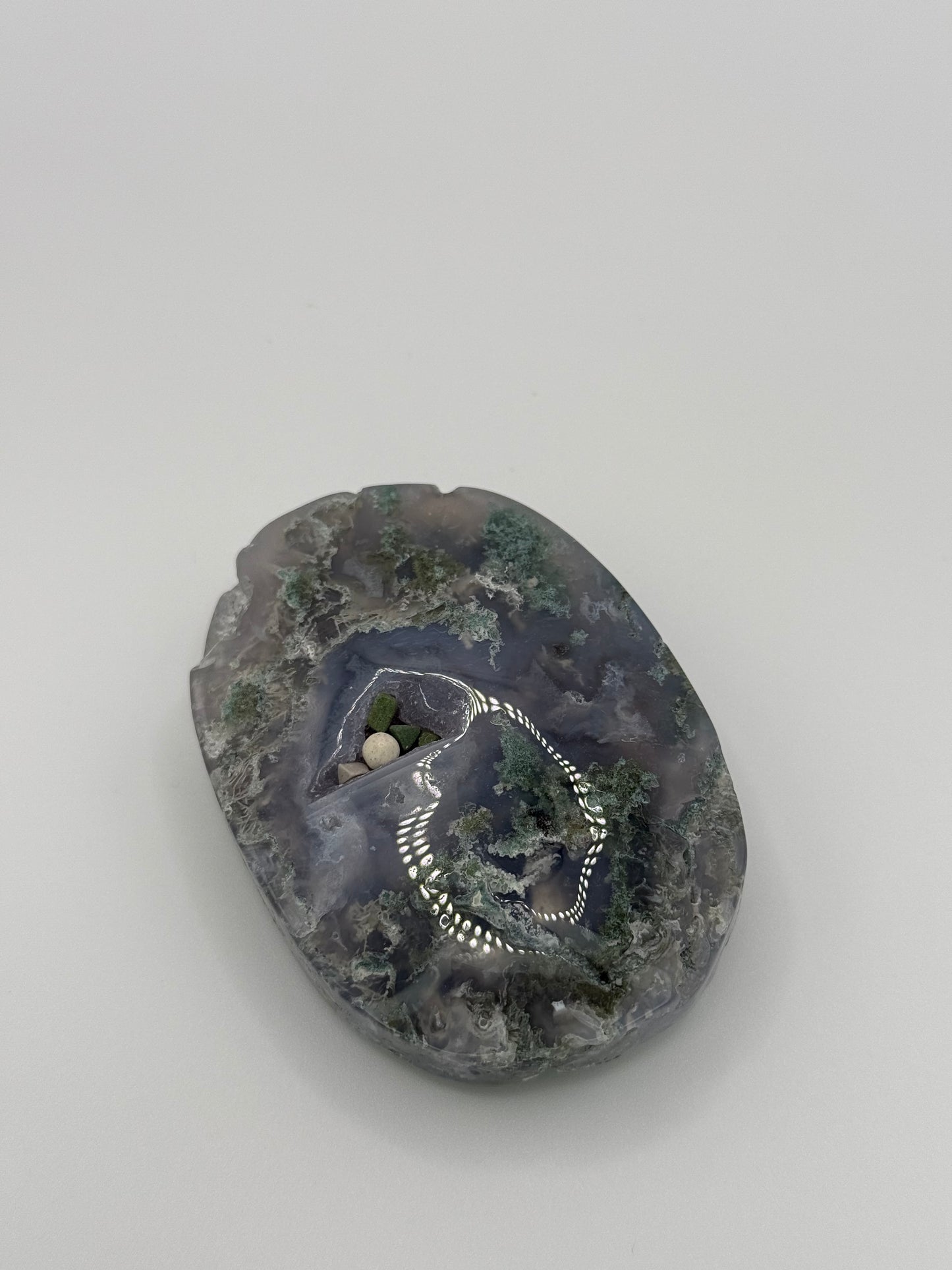 Moss Agate Palm Stones