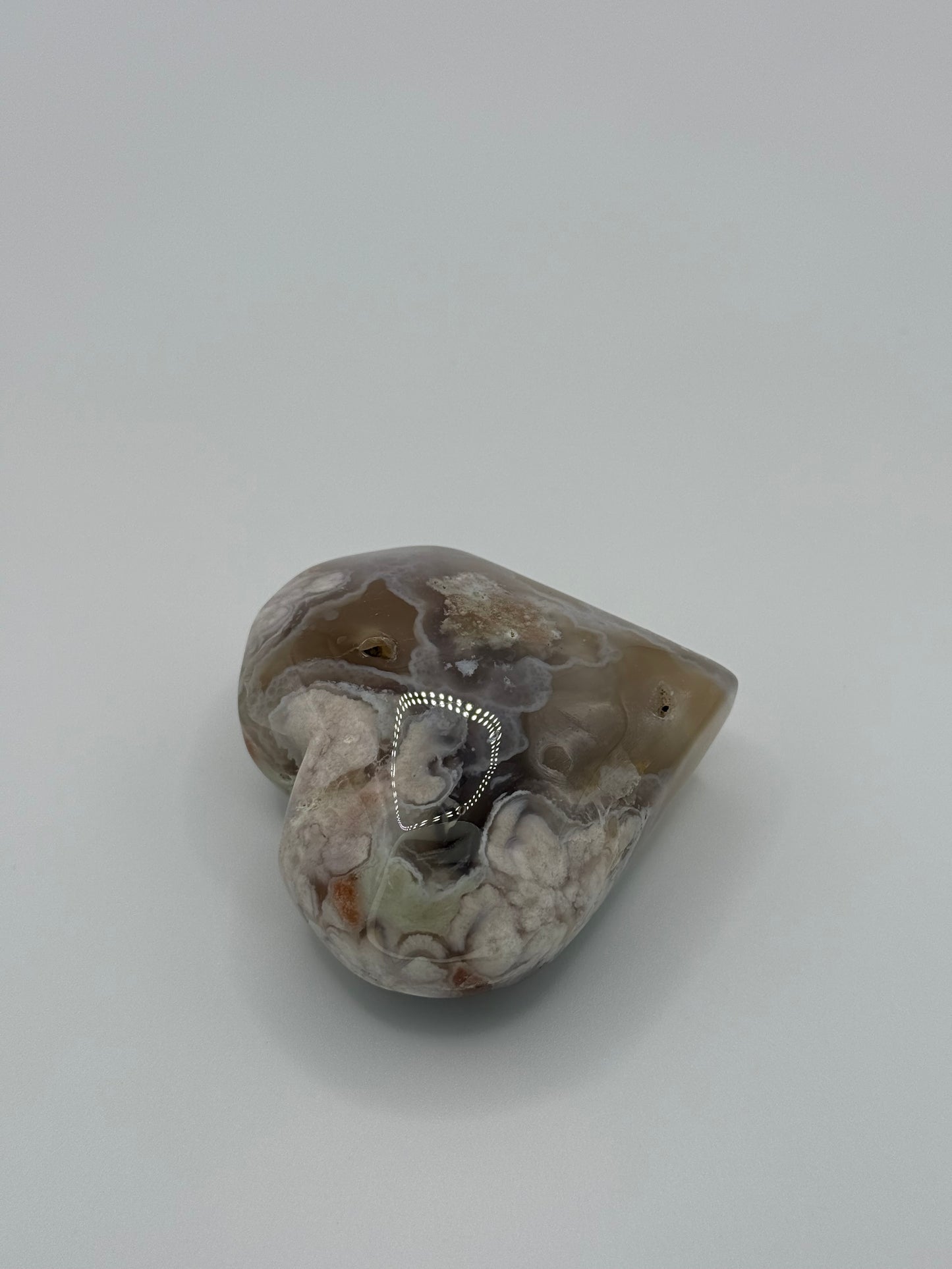 Green Flower Agate Heart