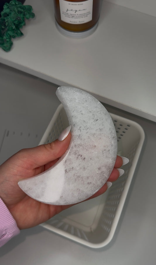 Selenite Moon Charging Plate