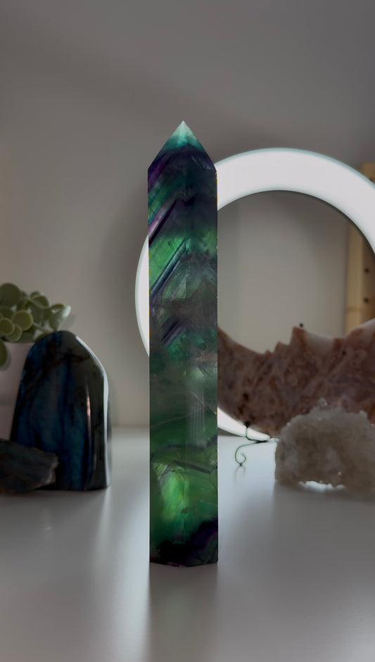 Statement Rainbow Fluorite Tower